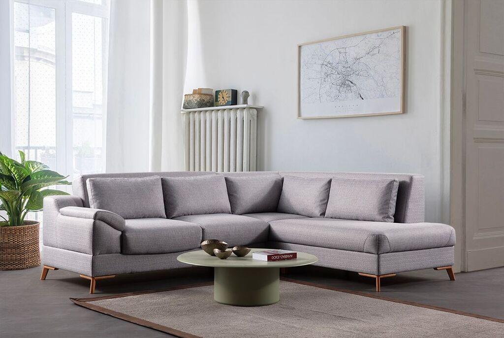 Atelier del Sofa Ugaona garnitura Aqua, 275x225x90 cm, Siva