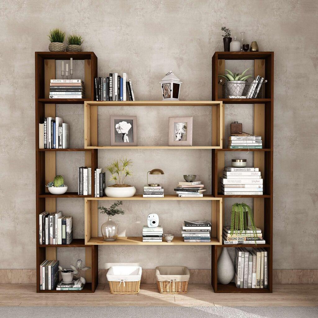 Hanah Home Bookshelf CPT6013-200114-190x200x25 cm, Smeđa