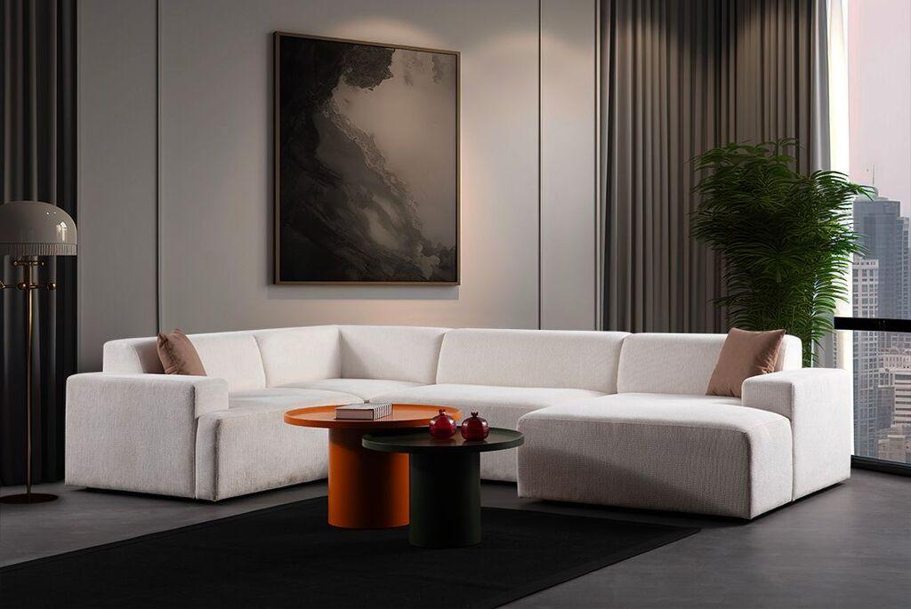 Atelier del Sofa Kutna sofa Melva, 220x340x145 cm, Bijela