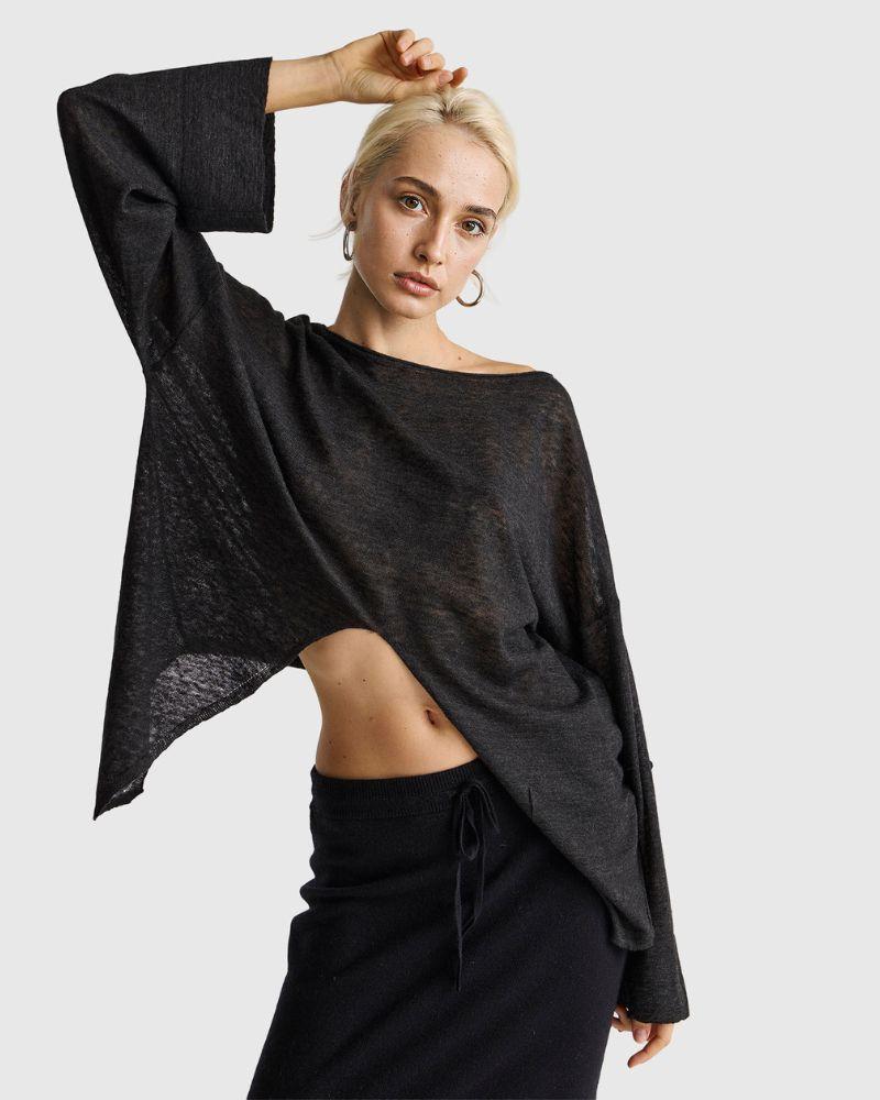 Benetton Ženski džemper 109PD10E1-508-XS, Crni