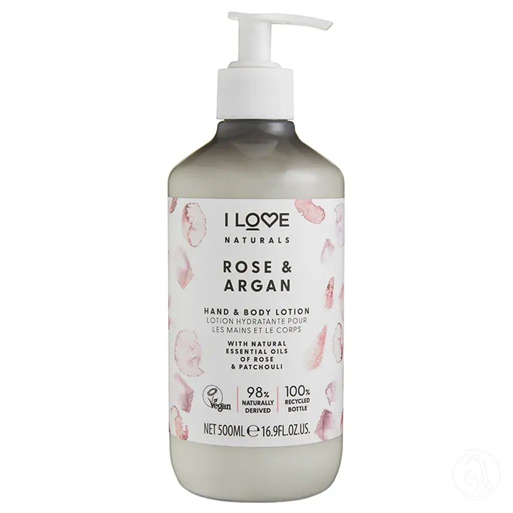 I Love Losion za ruke i tijelo, Ruža i argan, 500 ml