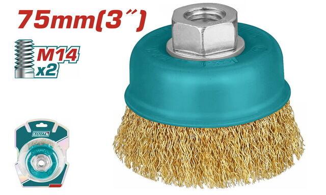 Total Tools Lončasta četka za brusilicu, 75 mm