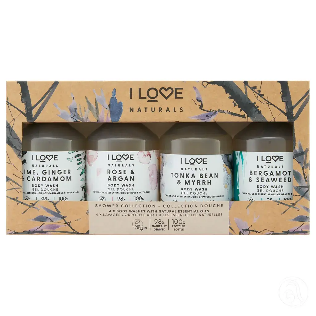 I Love Set gelova za tuširanje Naturals, 4 x 125 ml