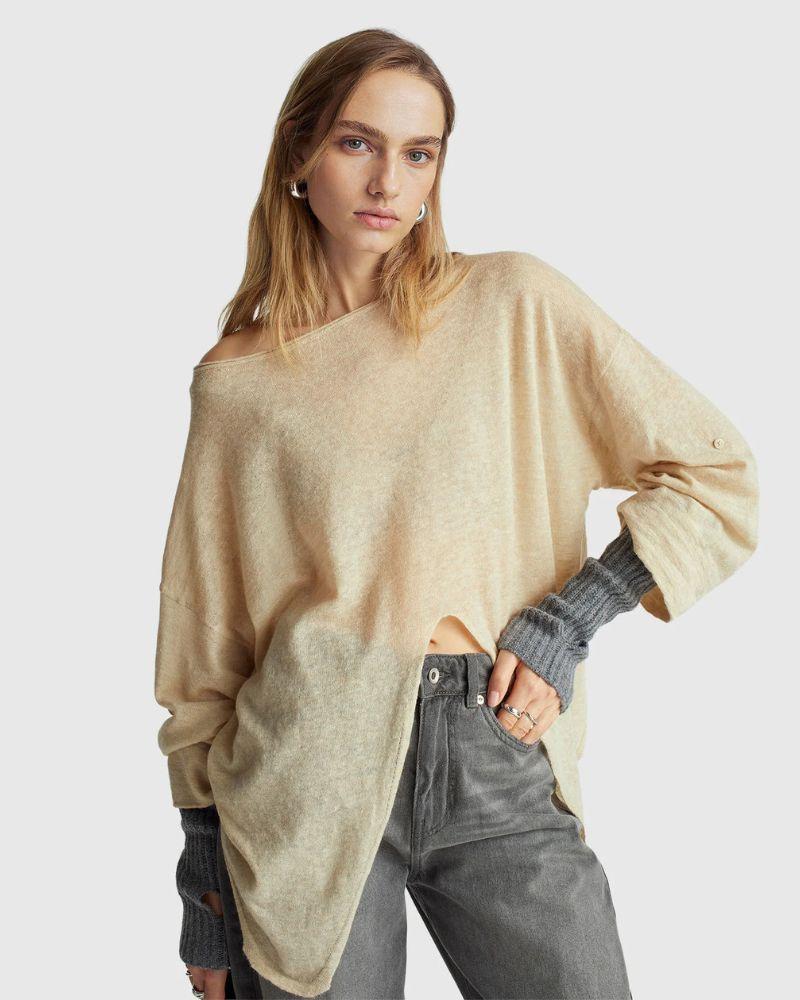 Benetton Ženski džemper 109PD10E1-562-M, Bež