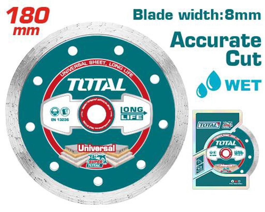 Total Tools Dijamantna rezna ploča 180x22 mm, Mokro rezanje