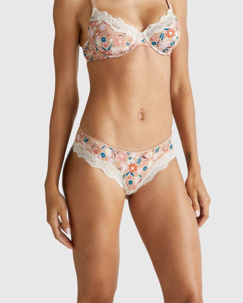 Benetton Ženske gaćice 32NQ1S02J-61B-L, Roze-bijeli