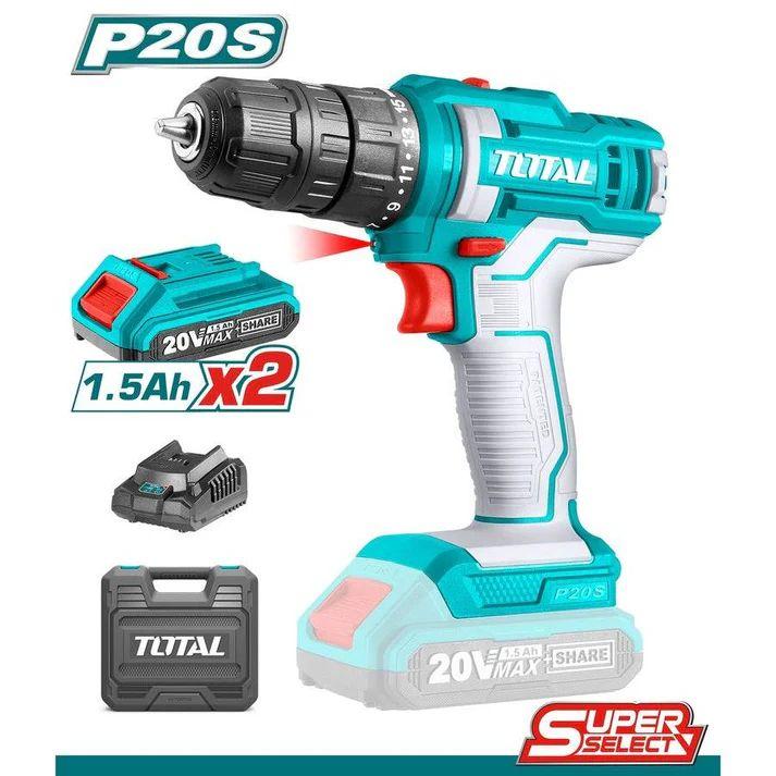 Total Tools Aku bušilica 20 V, 2x1,5 Ah (TDLI20028)