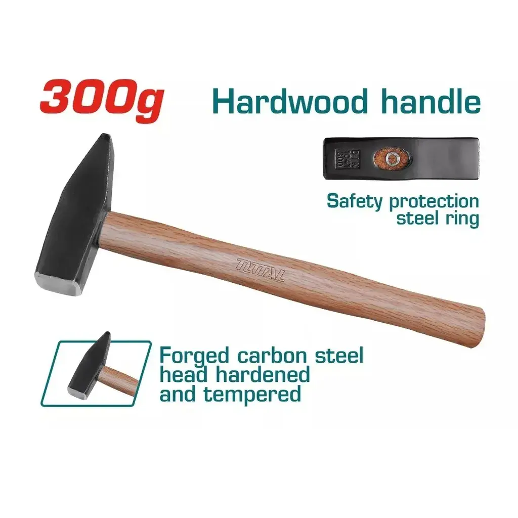 Total Tools Bravarski čekić 300 g, Drvena drška
