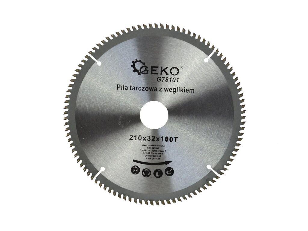 Geko Aluminijski disk s karbidom, 210 mm, 100 T, 32 mm, Redukcijski komplet
