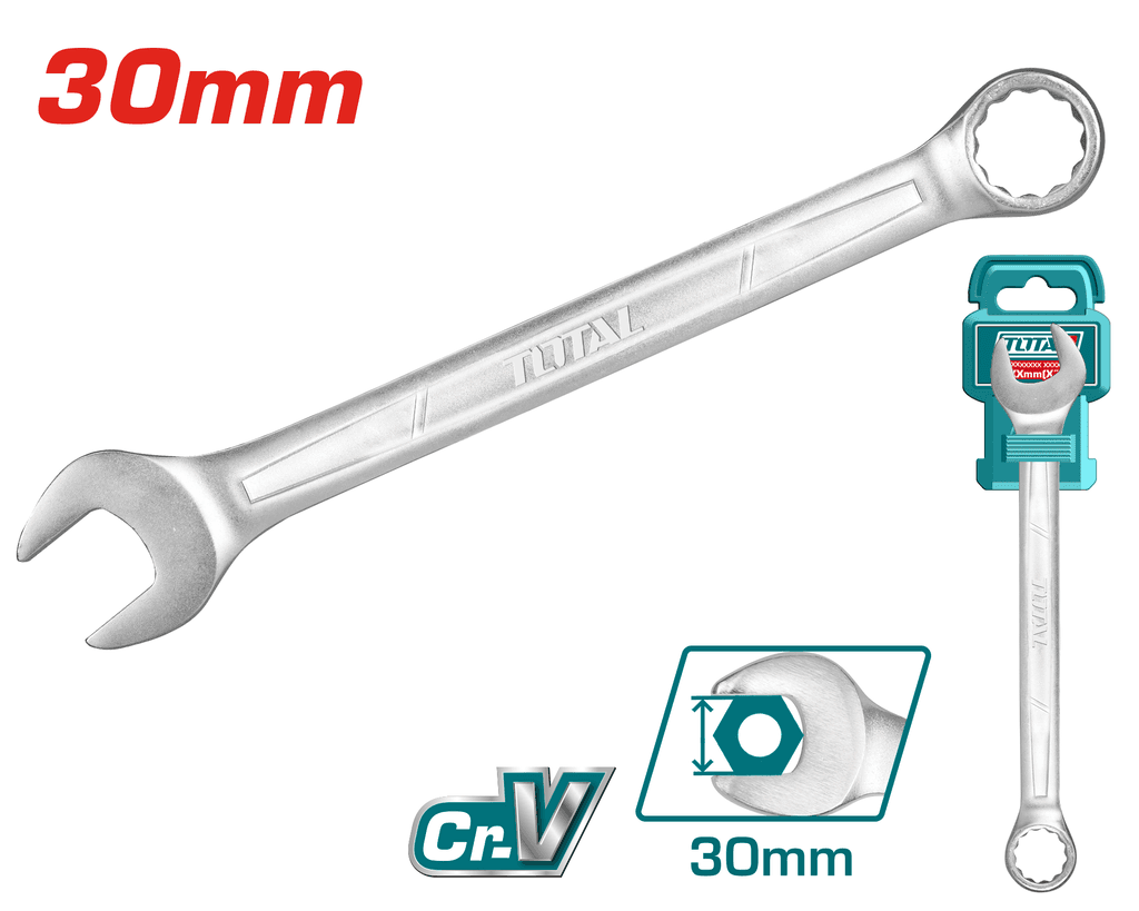Total Tools Viljuškasto-okasti ključ, 30 mm, Plavi