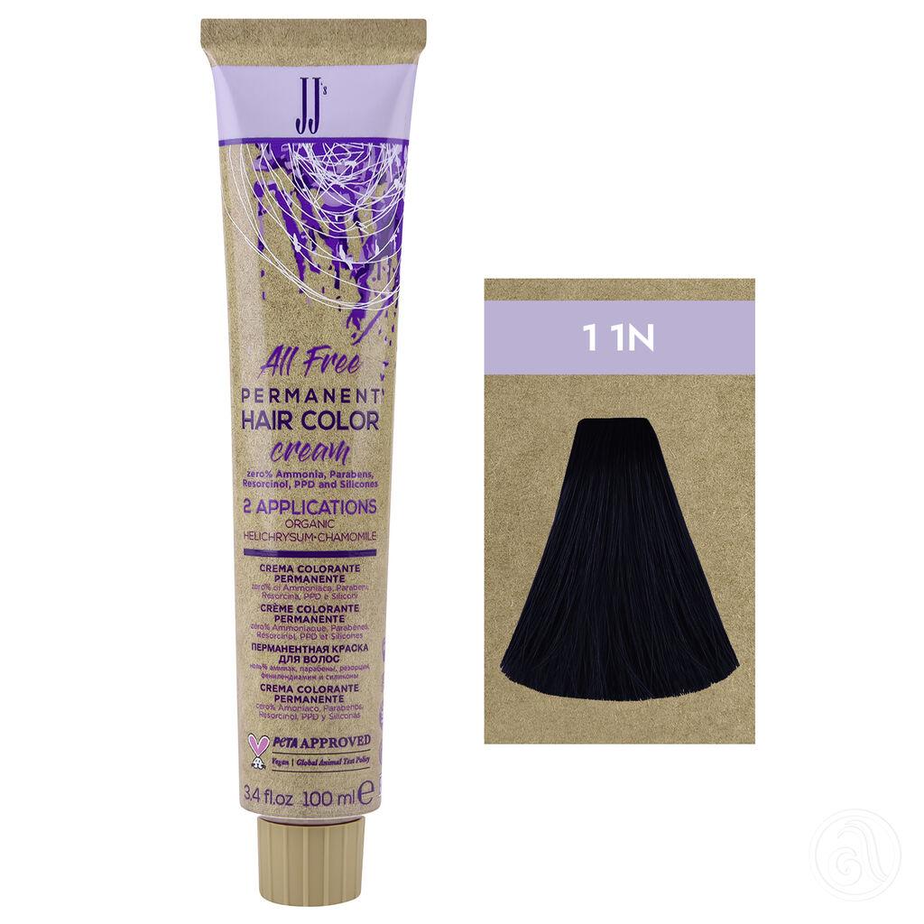 JJ'S Farba za kosu All Free, 100ml, 1-1N, Crna