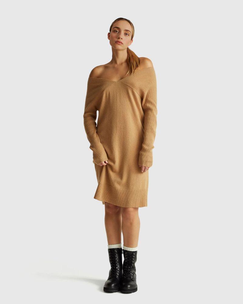 Benetton Haljina 1044DV02C-193-XL, Krem