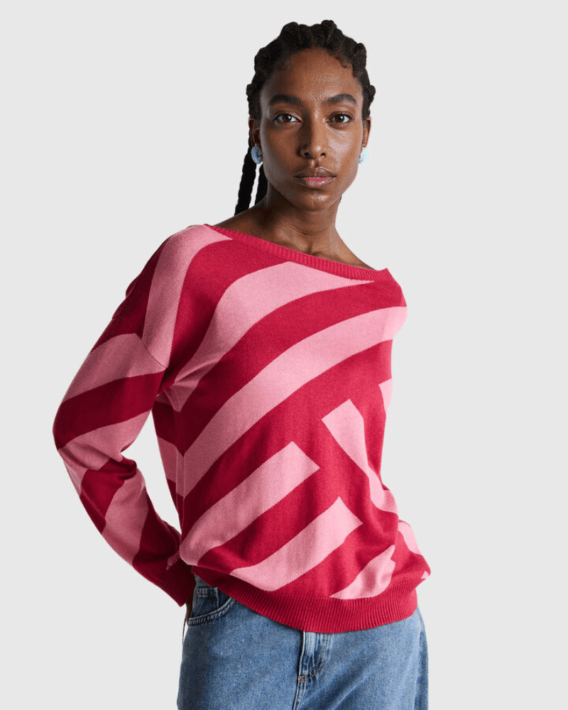 Benetton Ženski džemper 1081E10EI-23Z-S, Crveno-rozi