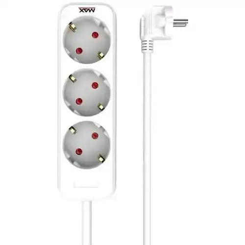 MAX produžni kabel s 3 utičnice MPS-103-3M, 3 m, bijeli