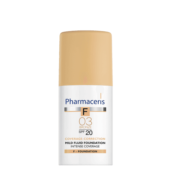 Pharmaceris Tečni puder za intenzivno prekrivanje Bronze 03, spf20, F, 30ml