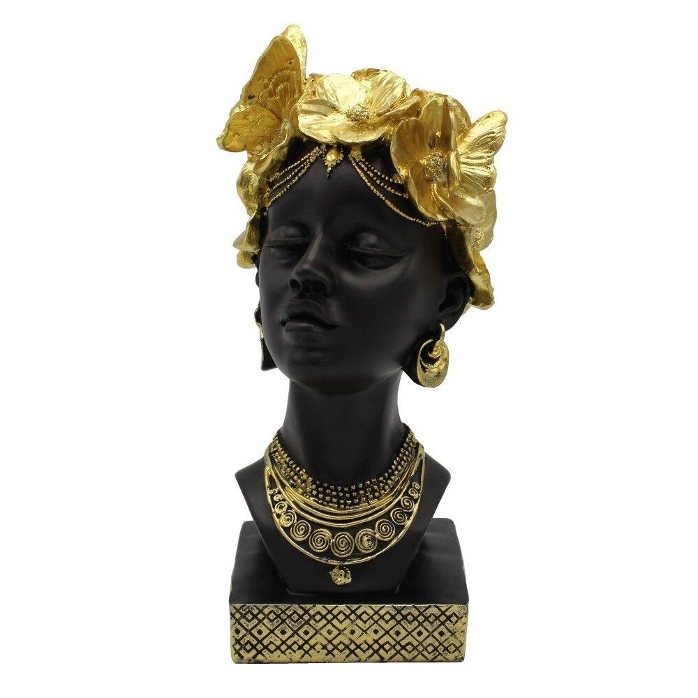 Dekorativna figura djevojke, Crno-zlatna