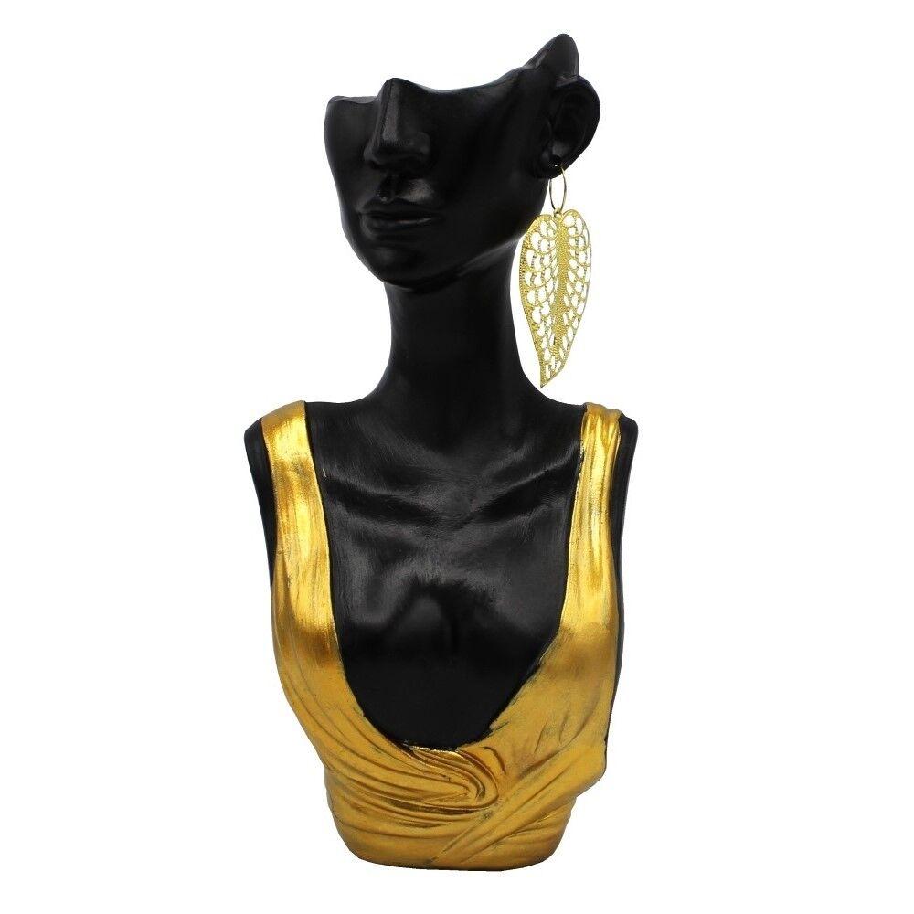 Dekorativna figura Bista žene, Crno-zlatna