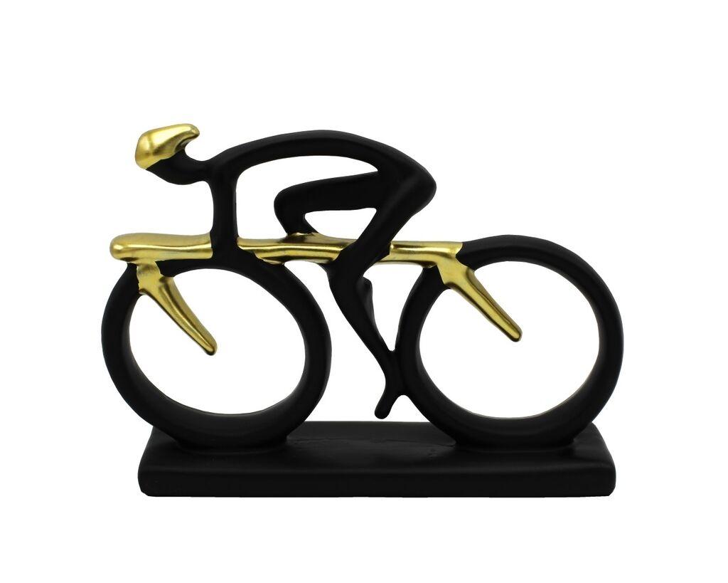 Dekorativna figura Biciklista, Crno-zlatna