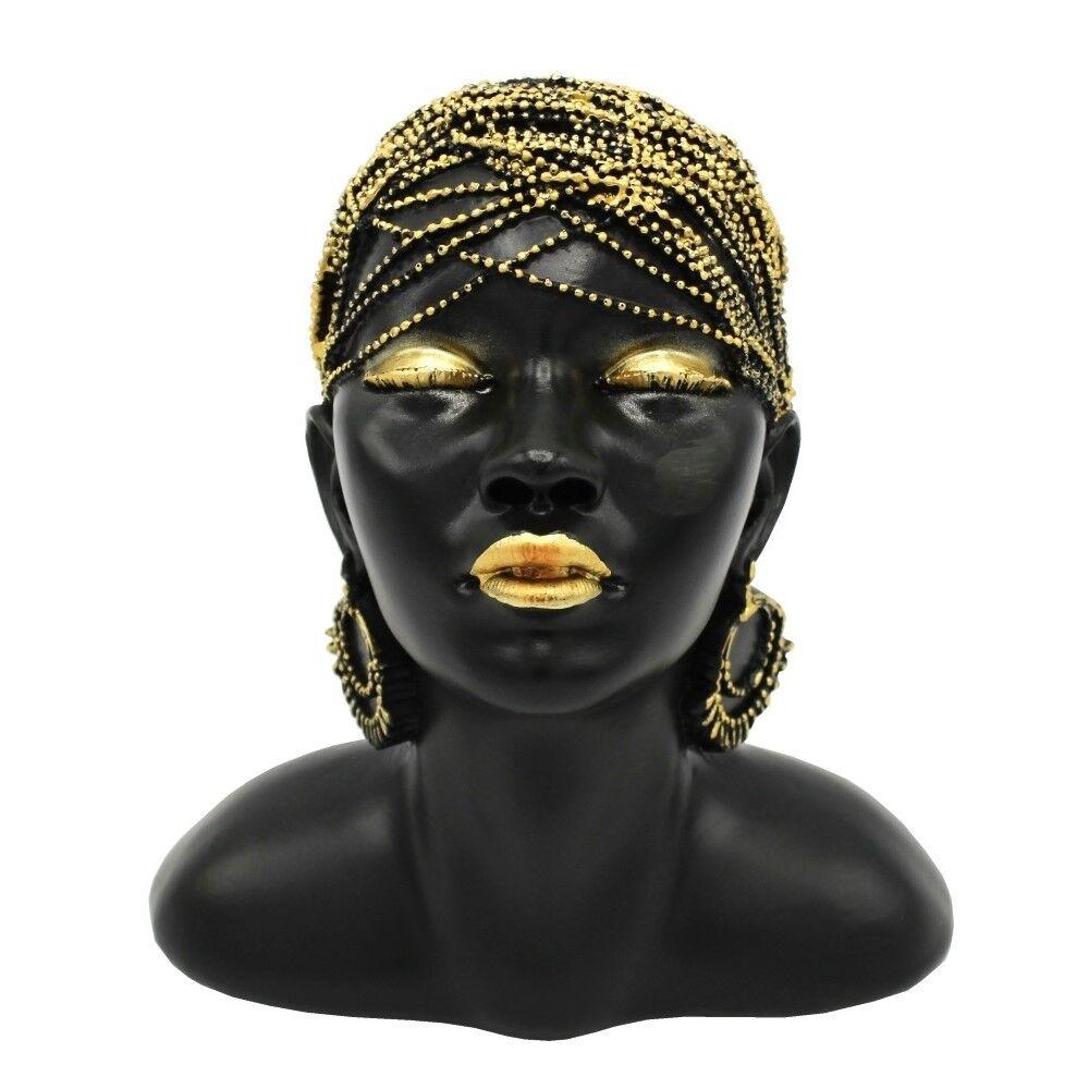 Dekorativna figura Bista djevojke, Crno-zlatna