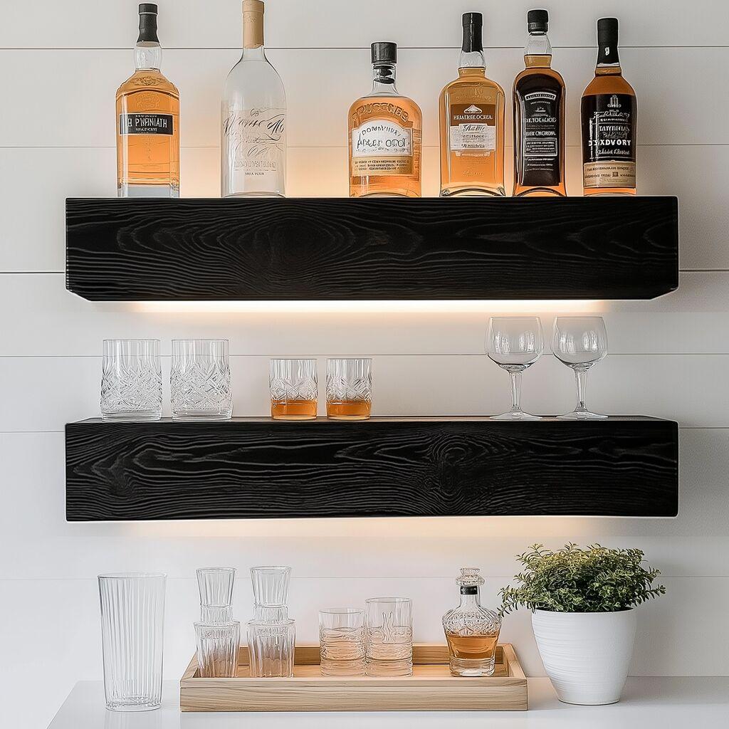 Hanah Home Set zidnih polica Raf278, 2 dijela, Crna