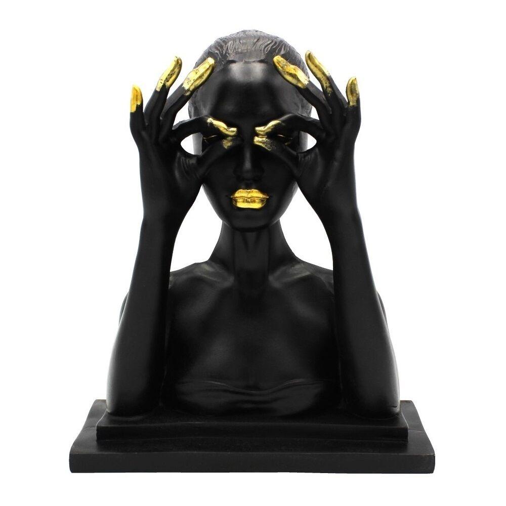 Dekorativna figura djevojke, Crno-zlatna