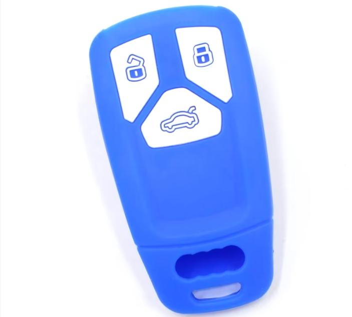 Navlaka Za Ključ Silikonska Audi Tip 3 Plava (Tri Tipke)