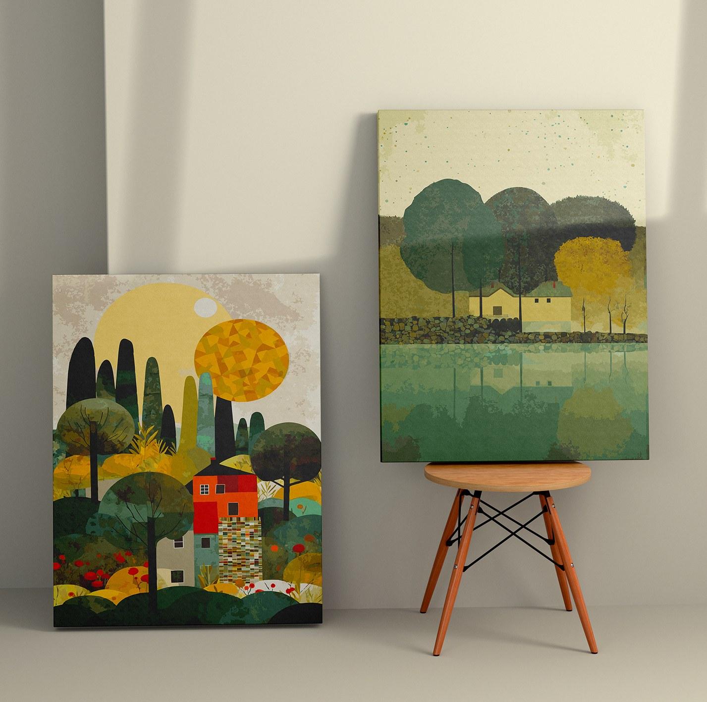 Wallity slika na platnu u 2 dijela