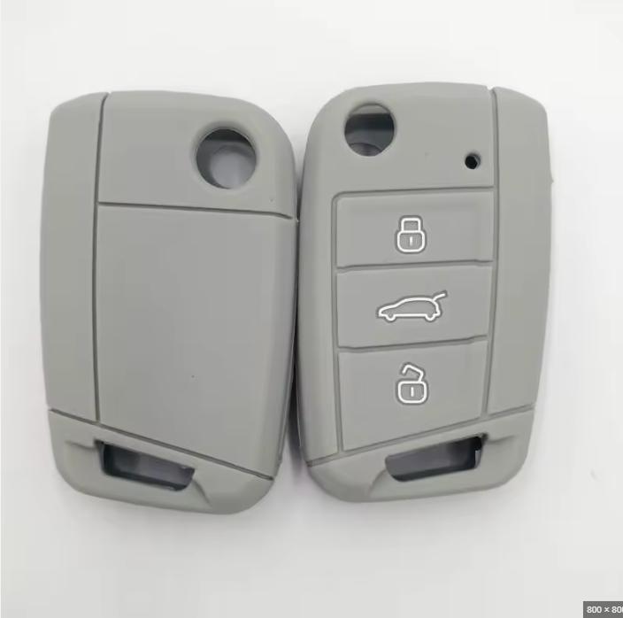 Navlaka Za Ključ Silikonska Vw Tip 18 Siva (Tri Tipke)