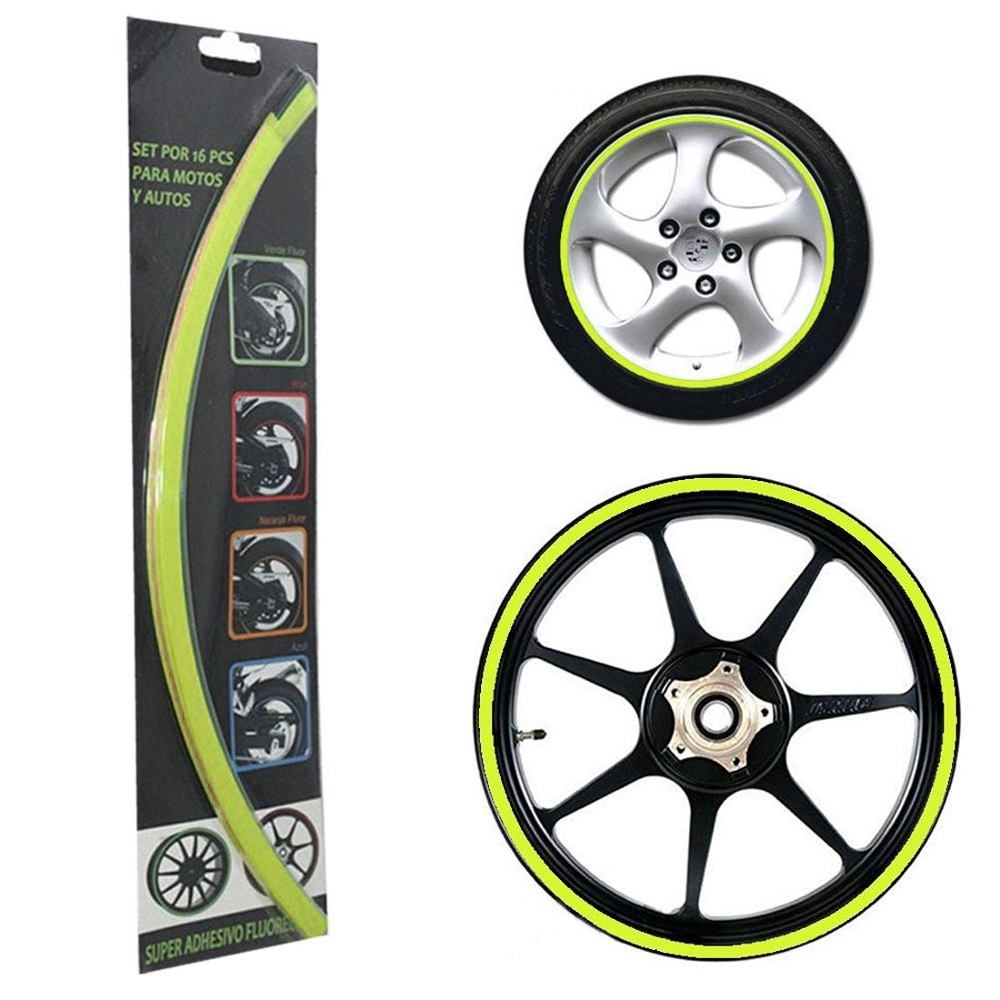 Fluorescentna Traka Za Felge Zelena (Set 16 Naljepnica)