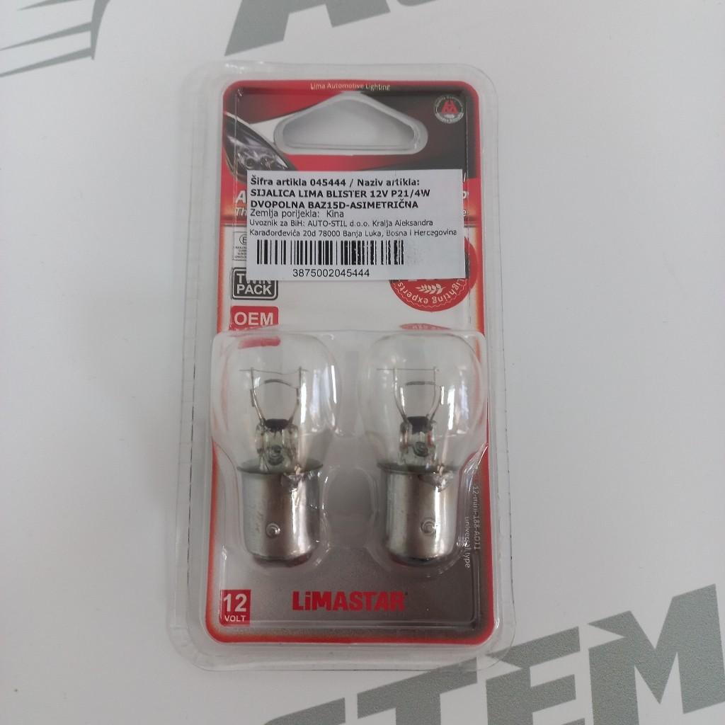 LIMA Sijalica Blister 12V P21/4W Dvopolna Baz15D-Asimetrična