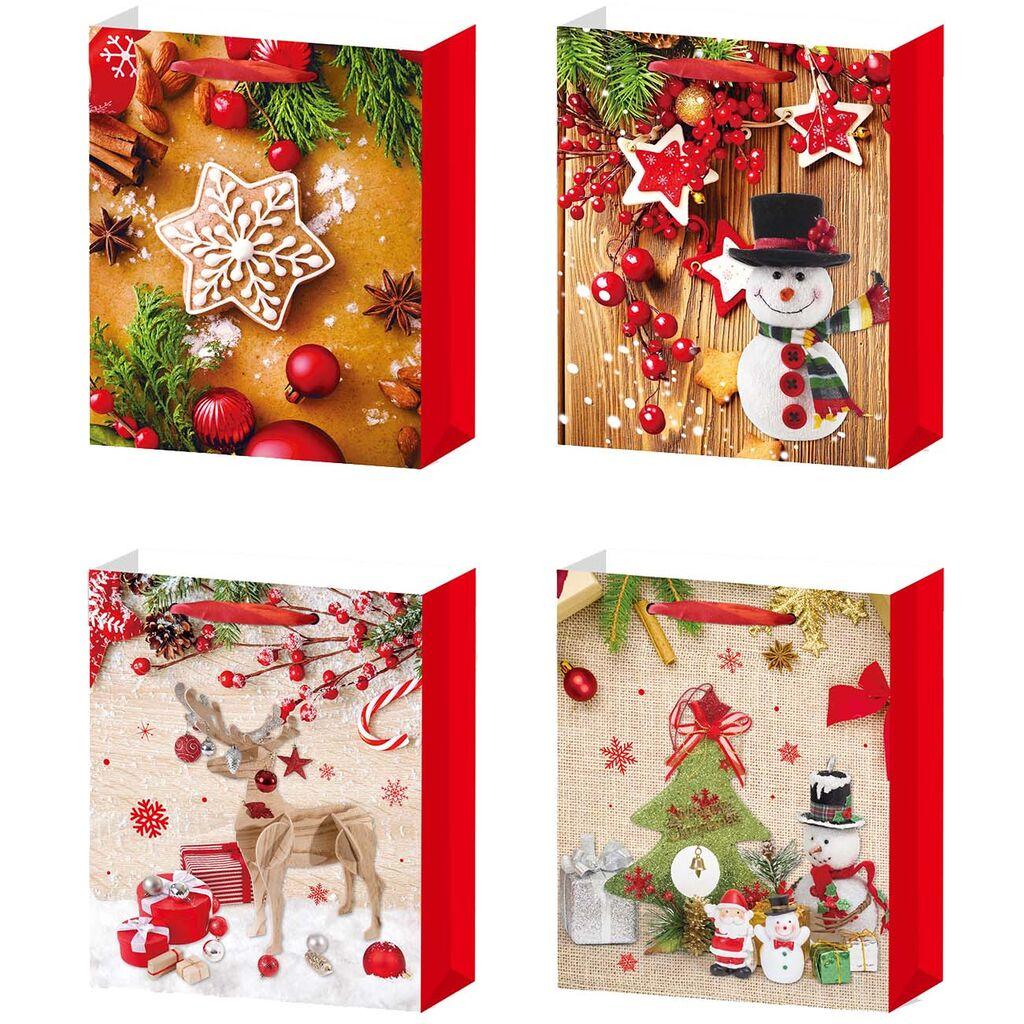 Denis Set Božićnih poklon vrećica, 4 komada, 3D