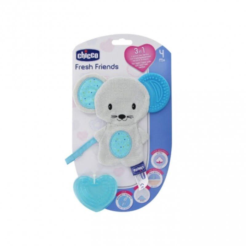 Chicco Grickalica za zube 3u1 Fresh friends, Plava