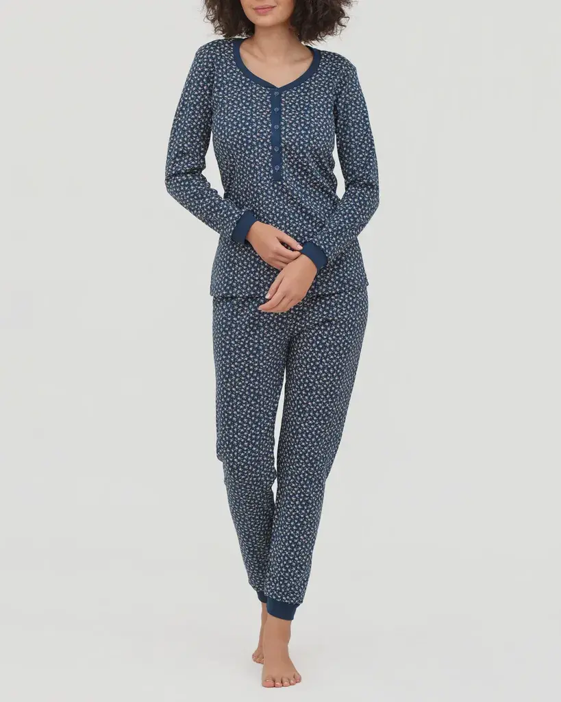 Alma Ras Ženska pidžama Leonora, Dug rukav, Teget