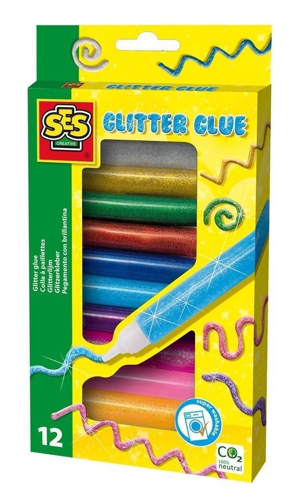 SES Šljokičasto ljepilo, 12 komada, Šareno