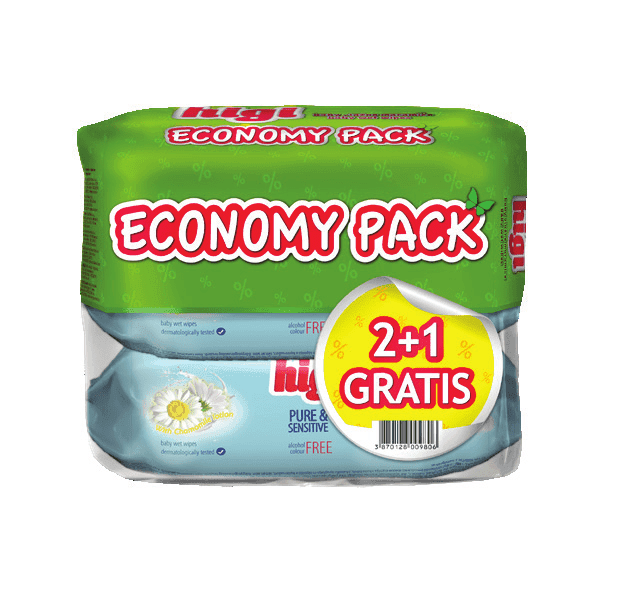 Higi Pakovanje od 72  Baby Vlažnih Maramica Pure & Sensitive