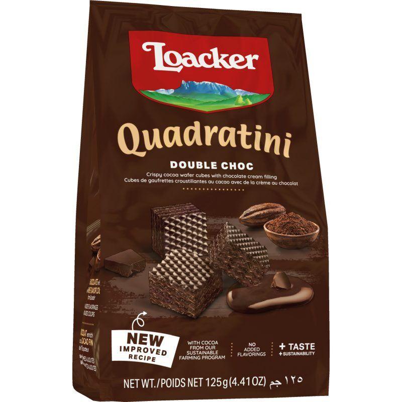 Loacker Napolitanke Quadratini dvostruka čokolada, 125 g