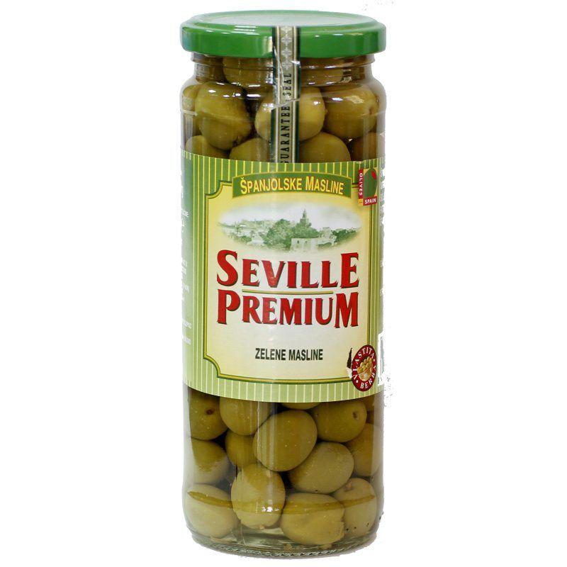 Seville Zelene masline s košticom, 450 g