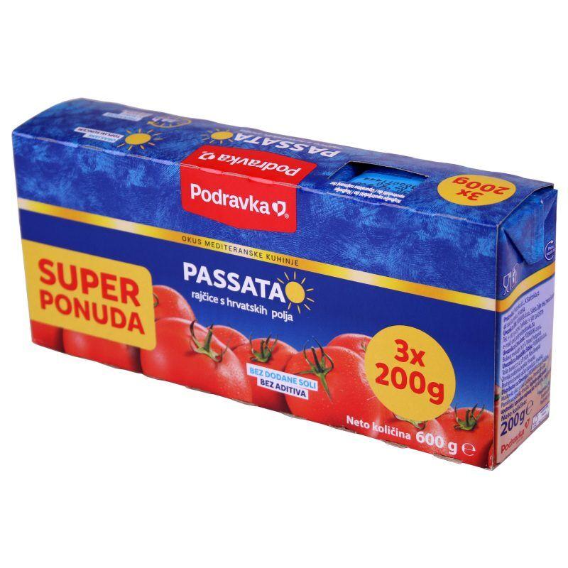 Podravka Pasirana rajčica, 3x200 g