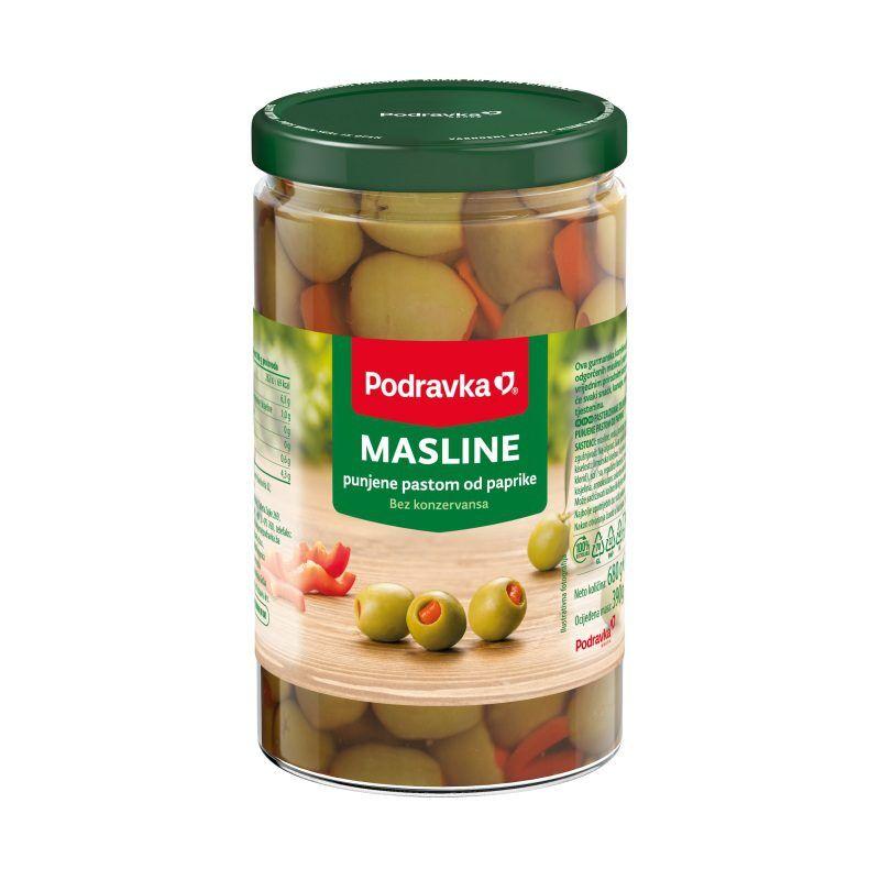 Podravka Zelene masline s paprikom, 680 g