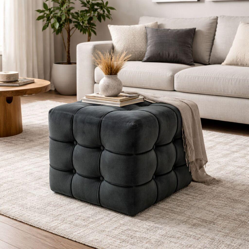 Atelier del Sofa Taburei, 42x42x42cm, Siva