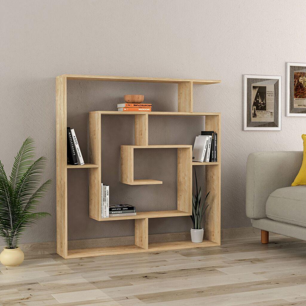 Hanah Home polica za knjige, 125x128,6x22cm, bež