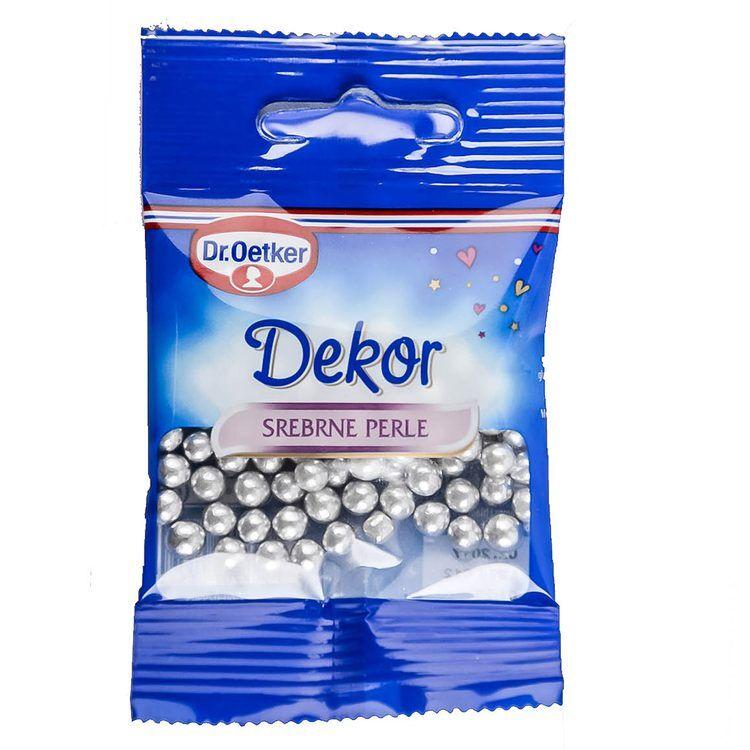 Dr. Oetker Dekor srebrne perle, 10 g