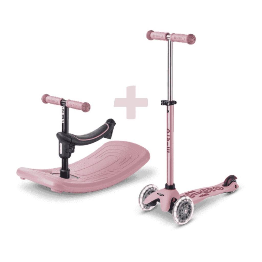 Micro Dječiji trotinet Mini Deluxe Rock & Go LED, Roze
