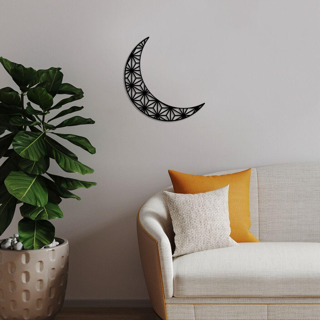 Wallity Zidna dekoracija Polumjesec 2, 49x46cm, Crna