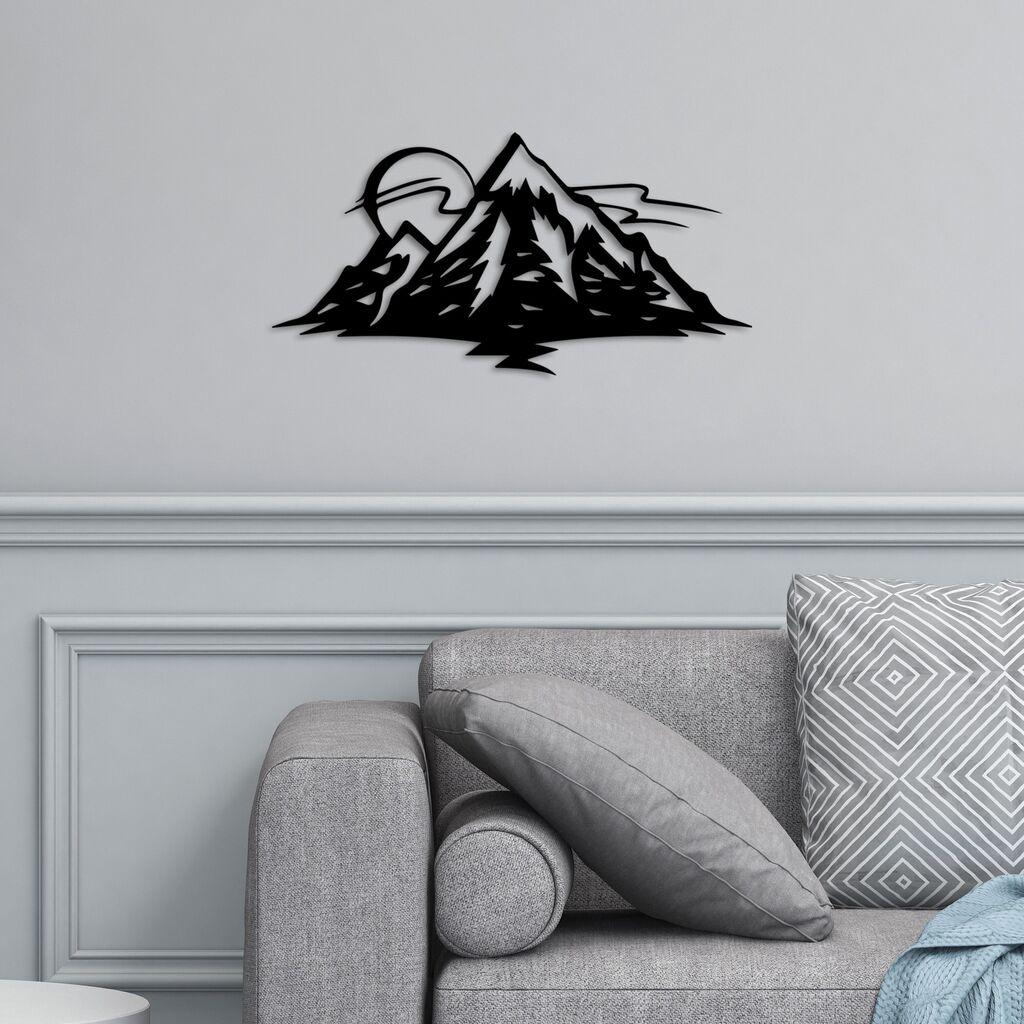 Wallity Zidna dekoracija Planina 25, 62x31, Crna