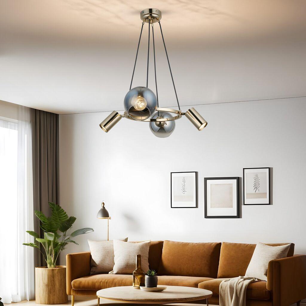 Opviq Luster Zerde-80-04, O14, 12cm, IP20 Zlatno-crna boja