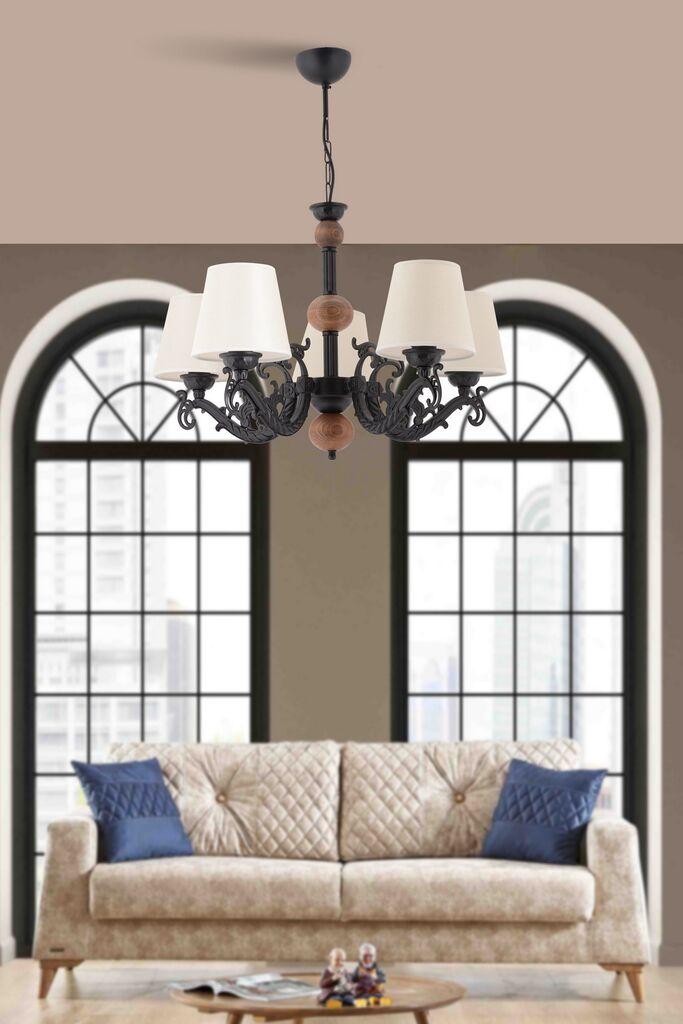 Opviq luster Fiona Wood, 15x10x13cm, IP20, krem-crna