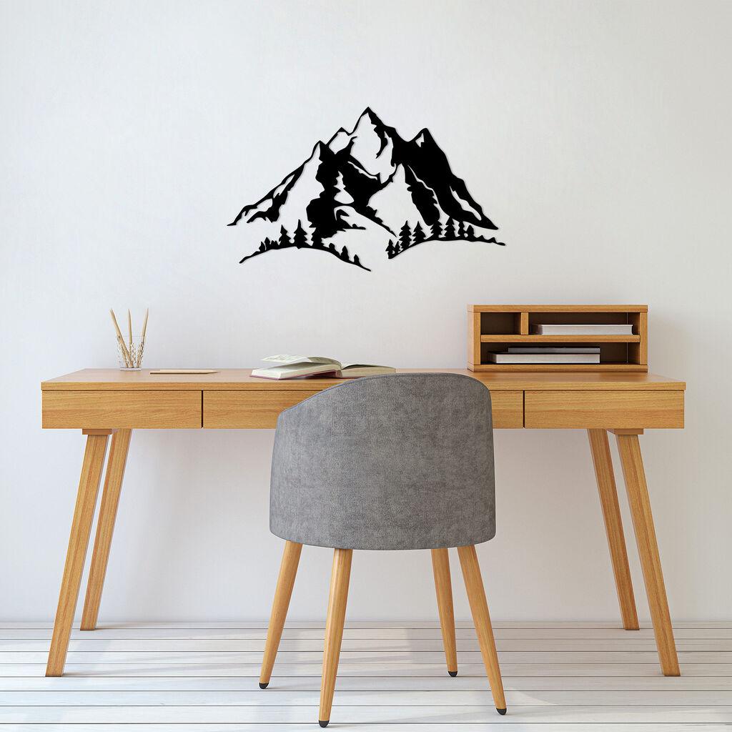 Wallity Zidna dekoracija Planina-487, 41x70cm, Crna