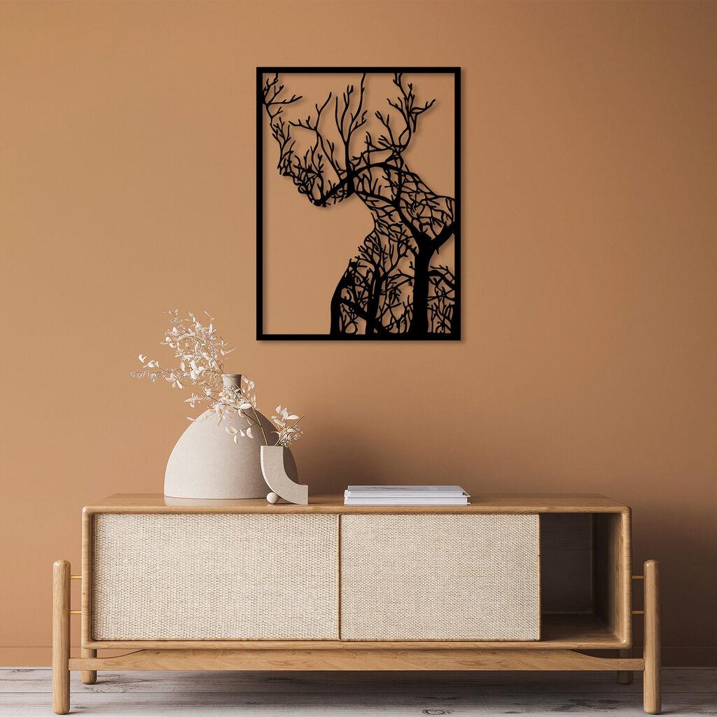 Wallity Zidna dekoracija Drvo Žena-320, 52x70cm, Crna