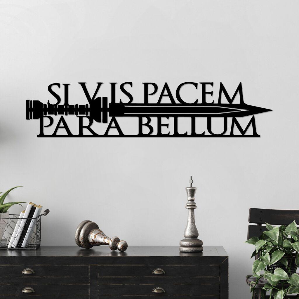 Wallity Zidna dekoracija Si Vis Pacem 2, 60x14cm, Crna